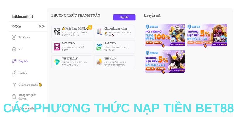 Thao tác nhanh chóng thông qua ví điện tử của nhà cái