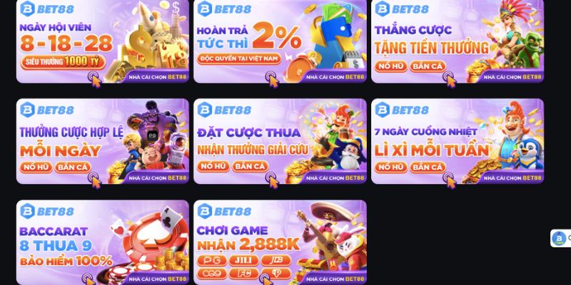 Tham gia nhận thưởng khuyến mãi BET88